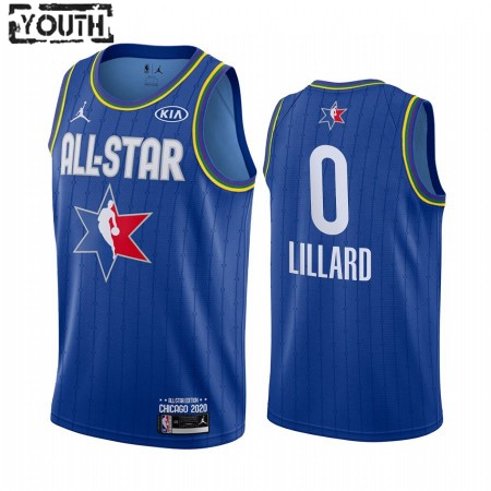 Maglia NBA Portland Trail Blazers Damian Lillard 0 2020 All-Star Jordan Brand Blu Swingman - Bambino